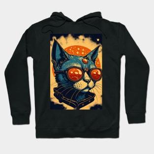 Psychedelic Cat Wearing Sunglasses Hoodie